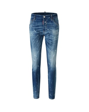 Dsquared2 Skater Jeans Vervaagd Bleek Spateffect Blauwe Jeans