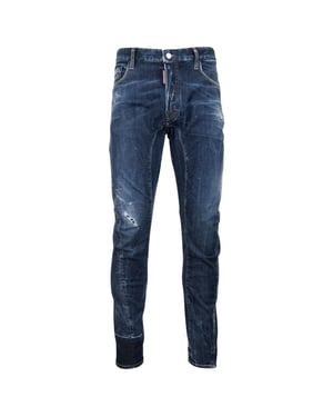Dsquared2 Tidy Biker Jeans Lätt Slitna Blå Jeans