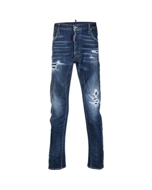 Dsquared2 Tikdy Biker Jeans Slitna Förstärkta Blå Jeans