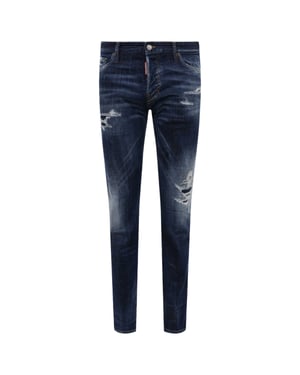 Dsquared2 Slim Jeans Blekta Slitna Blå Jeans