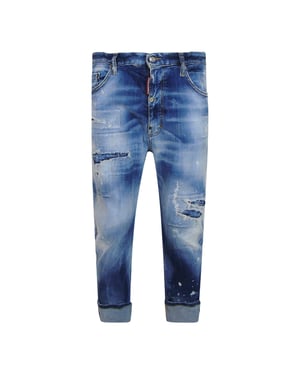 Dsquared2 Big Brother Jean Reinforced Destroyed Denim Blauwe Jeans