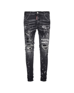 Dsquared2 Super Twinky Jean Black Diamond Destroyed Wash Zwarte Jeans