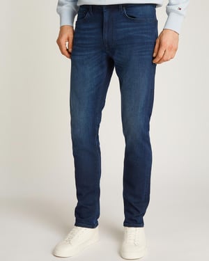 Slim Fit Core Bleecker Logo Detail Jeans in Dark_Blue