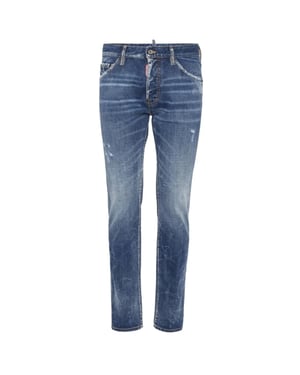Dsquared2 Medium Reflekterande Sjötvättade Cool Guy Jeans Marinblå