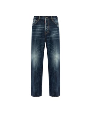 Dsquared2 Be Cool Be Nice Wash Loose Jeans Marineblauw