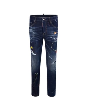 Dsquared2 Skater Jean Dark Monster Maze Wash Blue Jeans