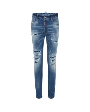 Dsquared2 Skater Jeans Blå Jeans Med Slitna Färger
