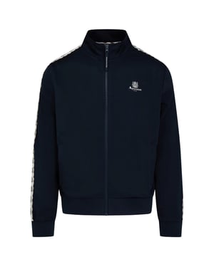 Aquascutum Active Crest Tape Marinblå Träningströja Med Dragkedja
