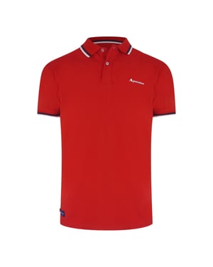 Aquascutum Active Cotton Stripes Polo Dry-fit Red Red Polo Shirt