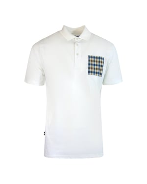 Aquascutum Active Beach Sailor Check Polo Optical White Polo Shirt