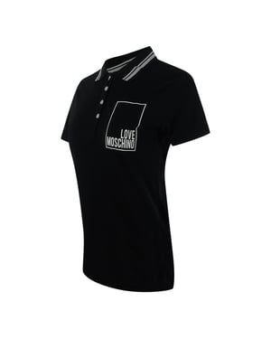 Love Moschino Small Box Logo Zwarte Poloshirt