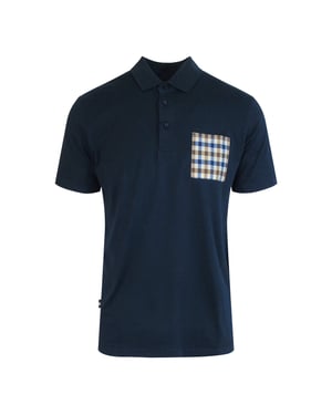 Aquascutum Active Beach Sailor Check Polo Marinblå