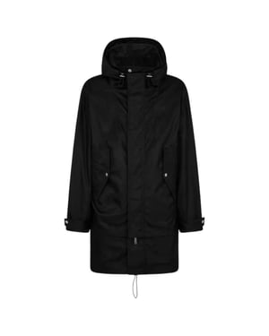 Dsquared2 Fish Tail Lång Svart Parkasjacka