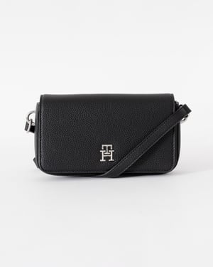 Logo Detail Crossover Bag in Black