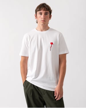 Regular Fit Short Sleeve Logo Detail T-Shirt in White