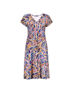 Geisha 67424-60 june 815 dress v-neck short jersey aop pr.02-26-2 indigo/purple