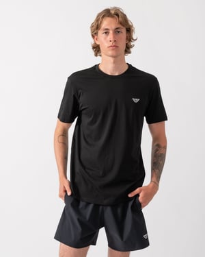 Korte Mouwen T-Shirt met Logo Detail in Zwart