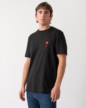 Regular Fit Short Sleeve Logo Detail T-Shirt in Black