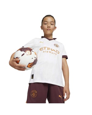 Puma Manchester City-uittenue voor kinderen (Wit/Brons/Bourgondië)