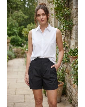 Pure Cotton Pleat Front Shorts