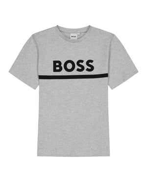 Boss Kinderen/Kinderen Groot Logo T-Shirt (Grijs)