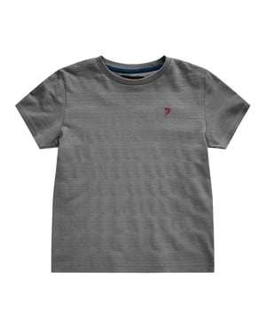 Farah T-shirt met gestructureerde strepen voor kinderen – Silverstone (Grijs)