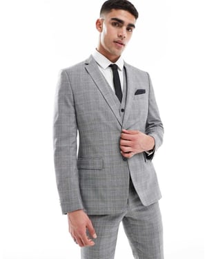 French Connection formal suit jacket co-ord in grey check