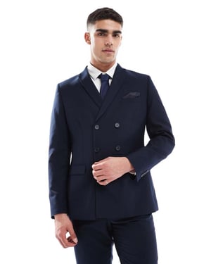 French Connection double breasted formal suit jacket co-ord in marine navy