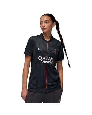 Nike Voetbalshirt voor dames van Paris Saint-Germain FC, seizoen 2025/2026 (Zwart/Grijs)