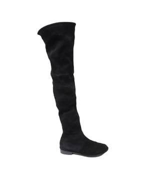 Stuart Weitzman Lowland Over The Knee Boots in Black Suede