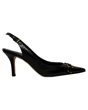 Dior CD Slingback Pumps in Zwart Leer