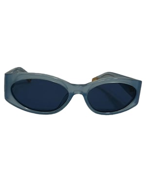 Jacquemus Les Lunettes Ovalo Zonnebril in Lichtblauwe Acetaat