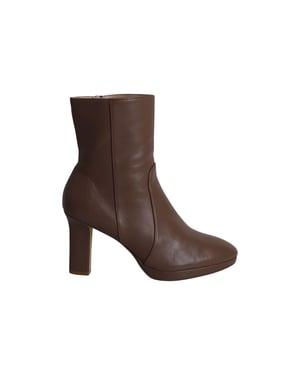 Stuart Weitzman Rosalind 90 Platform Ankle Boots in Brown Leather