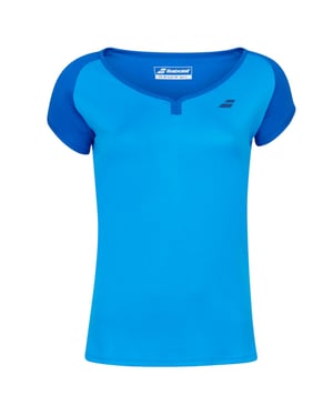 Babolat Meisjes Play Boot Hals T-shirt met Afgeschermde Mouwen (Blauwe Aster)