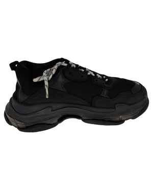 Balenciaga Triple S Clear Sole Sneakers in Black Polyester
