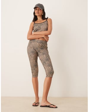ASOS DESIGN leopard print capri legging co-ord