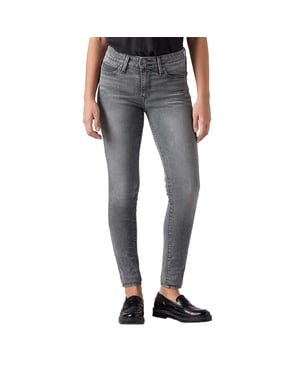 Levis 711 Skinny Jeans med dubbelknapp för dam/Lady (Ljusgrå)