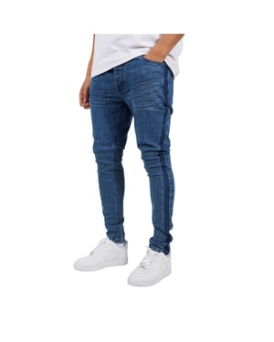 Brave Soul Heren skinny jeans met strepen (Blauw)
