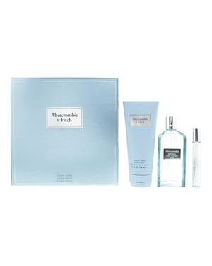 Abercrombie & Fitch First Instinct Blue EDP 100ml, EDP 15ml & Body Lotion 200ml