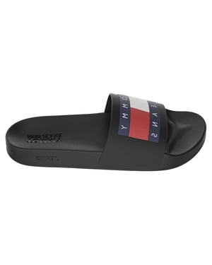 Tommy Jeans Sliders met voorgevormd voetbed met vlaglogo voor heren (Zwart)