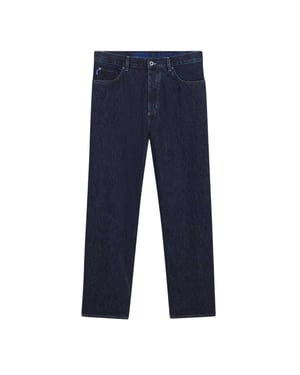 Hugo Jeans med vida ben i denim för herrar (Mörkblå)