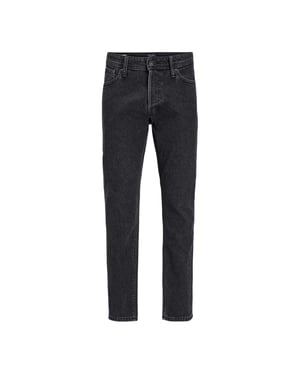 Jack And Jones Herenjeans met middelhoge taille en wijde pijpen (Zwarte denim)