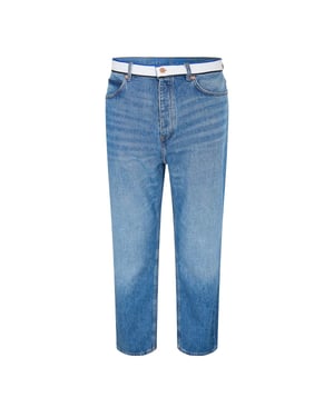 Hugo Mens Nate Denim Jeans med vida ben (Medelblå)