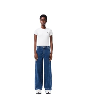 Lacoste Damesjeans met relaxte pasvorm (Medium Blauw)