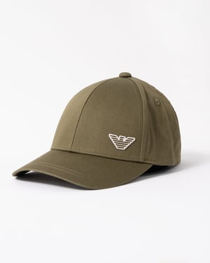 Logo Detail Cap in Olive