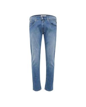 Replay Heren Katoenen Denim Rechte Jeans (Blauw)