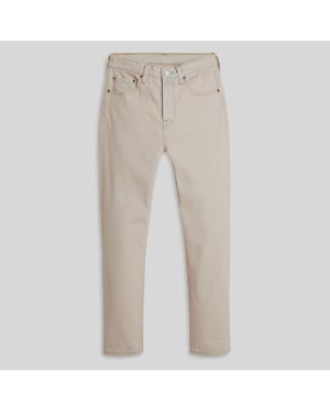 Levis Damesjeans 501 met rechte pijpen en enkellengte (Suikerspin)