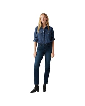Levis Dam/Lady High Rise Straight Jeans (Blå)
