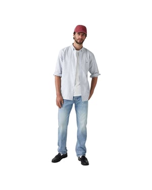 Levis Heren 501 Original Low On Sleep Katoenen Denim Straight Leg Jeans (Blauw)