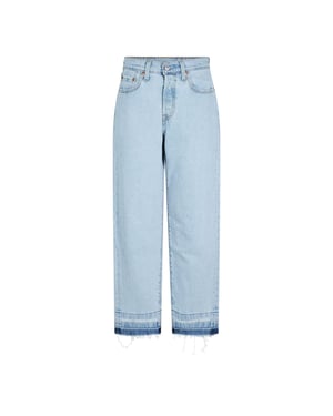 Levis Damesjeans 501 met rechte pijpen en enkellengte (Platte Aarde)